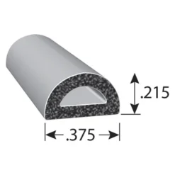 Fairchild® - 50' Black EPDM Sponge Rubber D-Seal With PSA Tape 17 Fairchild® - 50' Black EPDM Sponge Rubber D-Seal With PSA Tape -Magma Store rs1009 50 2