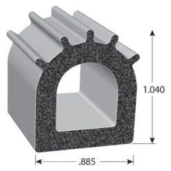 Fairchild® - 50' EPDM Sponge Rubber D-Seal With HATs Tape & Ribs -Magma Store rs1027 50 2