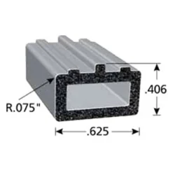 Fairchild® - 50' Black EPDM Sponge Rubber D-Seal With PSA Tape & Ribs -Magma Store rs1034 50 2