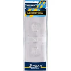 Optronics® RVIL22S - RVIL21 Series Rectangular Surface Mount Incandescent Double Bulbs Overhead Light With Switch (12.0"L X 4.3"W X 1.8"D)
