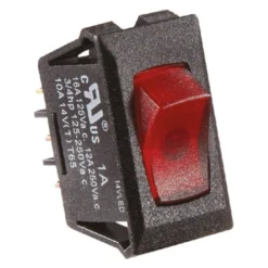 RV Designer® S247 - Single SPST On/Off Rectangular Black /Red Illuminated Multi Purpose Switch