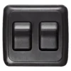 RV Designer® S523 - Double SPST On/Off Black Lighting Switch