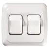 RV Designer® S533 - Double SPST On/Off White Lighting Switch
