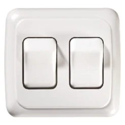 RV Designer® S533 - Double SPST On/Off White Lighting Switch