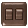 RV Designer® S633 - Double SPST On/Off Brown Lighting Switch