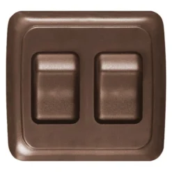 RV Designer® S633 - Double SPST On/Off Brown Lighting Switch