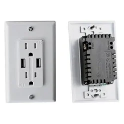 RV Designer® - Dual Outlet Plate & 2 USB Charging Ports