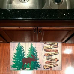 Kittrich® STRB-14842-20 - "Hiking Trails" 18" X 30" Rubber Designer Comfort Kitchen Mat -Magma Store strb 14842 20 3 1