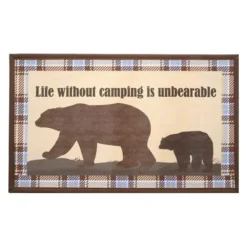 Kittrich® STRB-14855-20 - "Life Without Camping Is Unbearable #2" 18" X 30" Rubber Door Mat