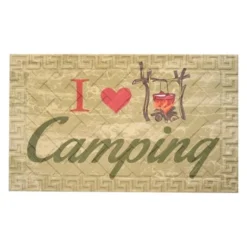 Kittrich® STRB-14861-06 - "I Love Camping" 18" X 30" Rubber Door Mat