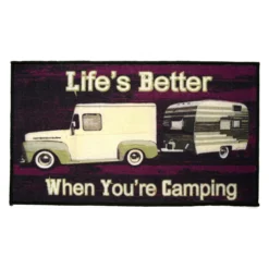 Kittrich® STRB-14862-12 - "Life Is Better When You Are Camping" 18" X 30" Rubber Designer Comfort Kitchen Mat