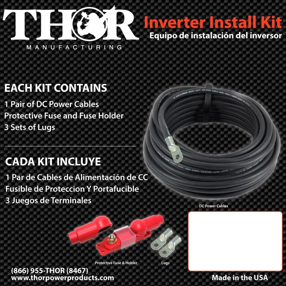 Thor® THFBCBL05FT3/0 - Inverter Cable Kit With 300A Fuse 2 Thor® THFBCBL05FT3/0 - Inverter Cable Kit With 300A Fuse - Image 2