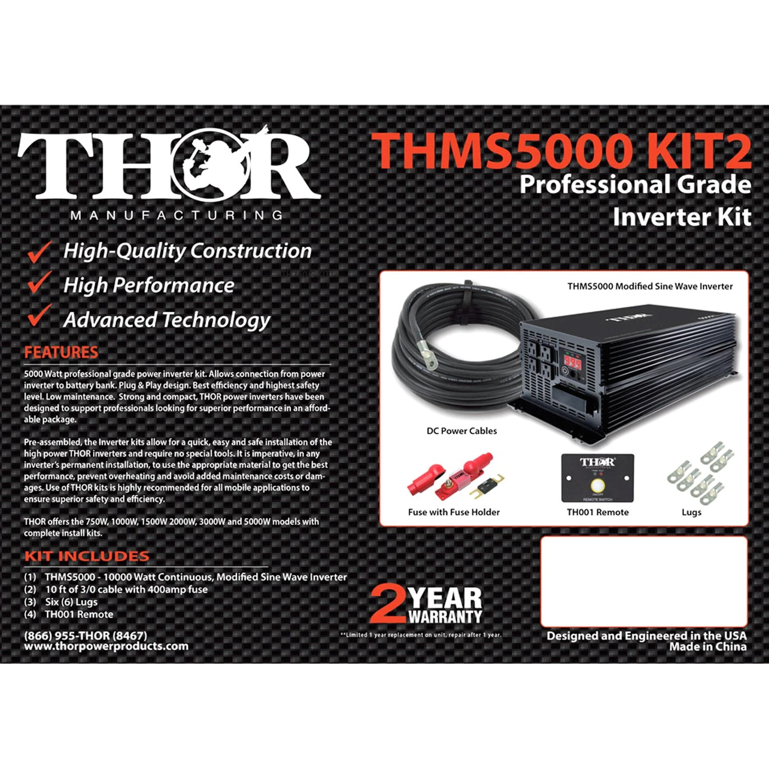 Thor® THMS5000 KIT2 - 5000W Modified Sine Wave Inverter Kit 2 Thor® THMS5000 KIT2 - 5000W Modified Sine Wave Inverter Kit - Image 2