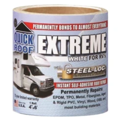 Cofair Products® UBE406 - Quick Roof Extreme™ Multi-Purpose White Roll Tape (4"W X 6'L)