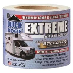 Cofair Products® UBE425 - Quick Roof Extreme™ Multi-Purpose White Roll Tape (4"W X 25'L)