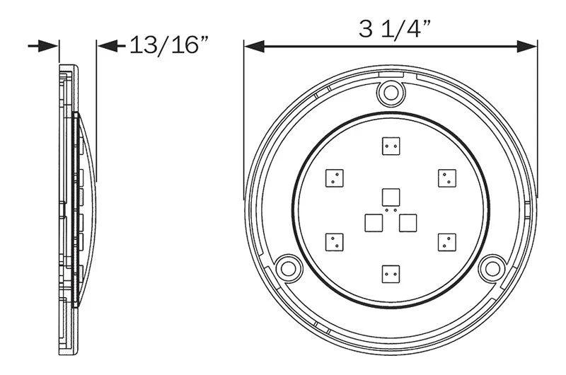 Optronics® - UCL09 Series Round 69 Lm Surface Mount LED Overhead Light (3.25" Dia X 0.8"D) 2 Optronics® - UCL09 Series Round 69 Lm Surface Mount LED Overhead Light (3.25" Dia X 0.8"D) - Image 2