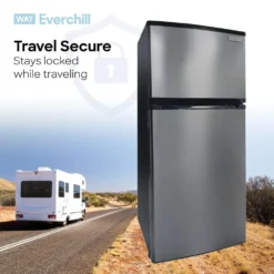Way Interglobal® - Everchill™ 4.5 Cu Ft 2 Doors RV Refrigerator -Magma Store wd 127fdc lhh 14