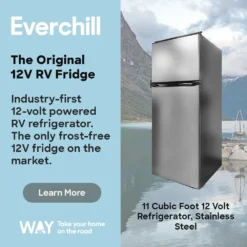 Way Interglobal® WD-127FDC/RHH - Everchill™ 4.5 Cu Ft 2 Doors Right Hand RV Refrigerator -Magma Store wd 127fdc rhh 18
